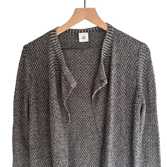 CAbi Lara Duster Knit Cardigan Sweater Size S Gray Open Front Casual Cozy - Picture 2 of 15